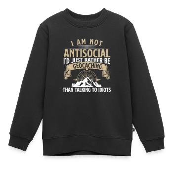 Ich bin nicht antisozial Lustiger - Kinder Premium Organic Sweatshirt - Schwarz - Vorne - AI Model Kid Female (0cm)