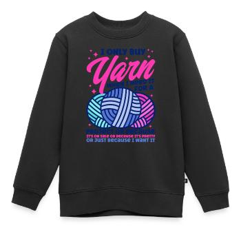 Stricken Stoff Stricken Stricken Geschenk - Kinder Premium Organic Sweatshirt - Schwarz - Vorne - AI Model Kid Female (0cm)