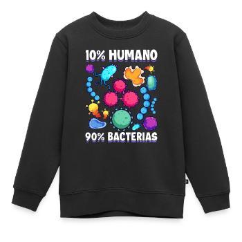 10 Mensch 90 Bakterien Biologie Wissenschaft - Kinder Premium Organic Sweatshirt - Schwarz - Vorne - AI Model Kid Female (0cm)