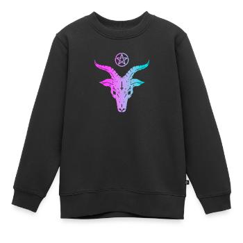 Satanic goat pentagram pastel grunge style Gothic - Kinder Premium Organic Sweatshirt - Schwarz - Vorne - AI Model Kid Female (0cm)