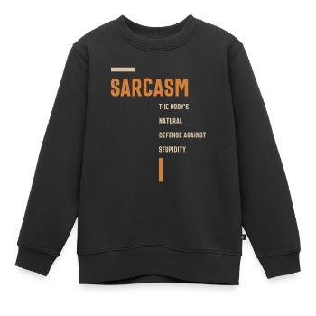 Sarkasmus die Verteidigung gegen Dummheit lustig - Kinder Premium Organic Sweatshirt - Schwarz - Vorne - AI Model Kid Female (0cm)
