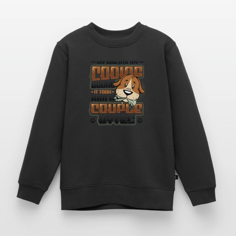 Dog Bytes Code Programmation de blagues informatiques Sweat Premium enfant bio