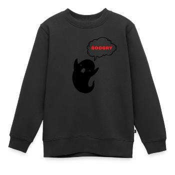 BOOGRY FANTOME SCHWARZ - Kinder Premium Organic Sweatshirt - Schwarz - Vorne - AI Model Kid Female (0cm)