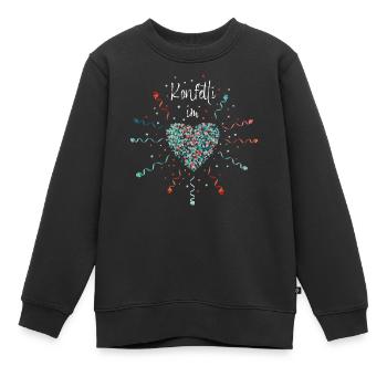 Konfetti im Herzen Karneval Fasching Konfetti - Kinder Premium Organic Sweatshirt - Schwarz - Vorne - AI Model Kid Female (0cm)