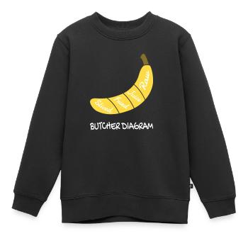 Butcher Diagram Banane Frucht Obst - Kinder Premium Organic Sweatshirt - Schwarz - Vorne - AI Model Kid Female (0cm)