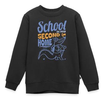 L’école est ma deuxième maison - Sweat Premium enfant bio - noir - Devant - AI Model Kid Female (0cm)