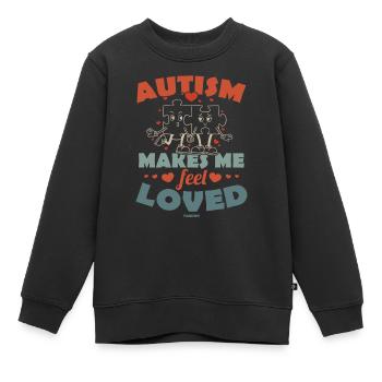 Autisme - Je me sens aimé - Sweat Premium enfant bio - noir - Devant - AI Model Kid Female (0cm)