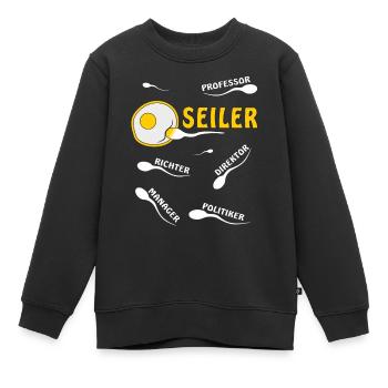 SEILER - Kinder Premium Organic Sweatshirt - Schwarz - Vorne - AI Model Kid Female (0cm)