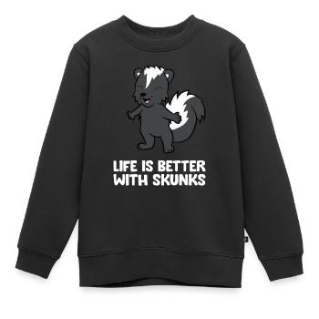 La vie est meilleure avec les mouffettes - Sweat Premium enfant bio - noir - Devant - AI Model Kid Female (0cm)