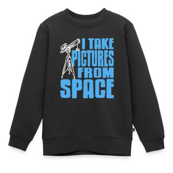 I Take Picture From Space Awesome Retro Astronomer - Kinder Premium Organic Sweatshirt - Schwarz - Vorne - AI Model Kid Female (0cm)
