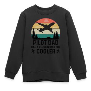 Pilot Flugzeug Segelflugzeug Flugsport Papa Vater - Kinder Premium Organic Sweatshirt - Schwarz - Vorne - AI Model Kid Female (0cm)