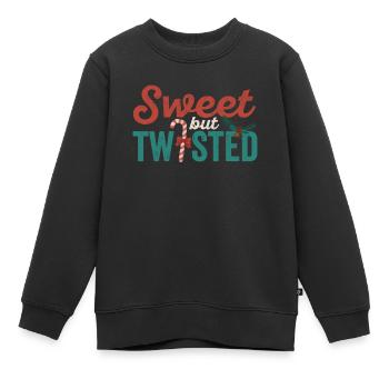 Canne à bonbons douce mais tordue Drôle - Sweat Premium enfant bio - noir - Devant - AI Model Kid Female (0cm)