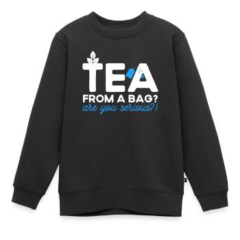 Buveur de thé Amateur de thé Cadeau Thé - Sweat Premium enfant bio - noir - Devant - AI Model Kid Female (0cm)