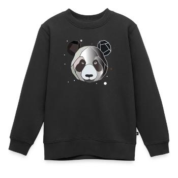 Panda Polygon Kunst Tier Geometrie - Kinder Premium Organic Sweatshirt - Schwarz - Vorne - AI Model Kid Female (0cm)
