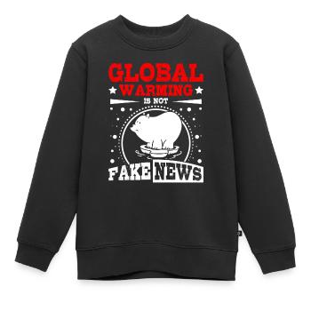 Global warming is not fake newas - Kinder Premium Organic Sweatshirt - Schwarz - Vorne - AI Model Kid Female (0cm)