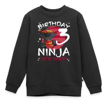 Ninja mignon pour le 3ème anniversaire - Sweat Premium enfant bio - noir - Devant - AI Model Kid Female (0cm)