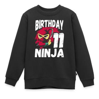 Cool Ninja pour vos 11 ans - Sweat Premium enfant bio - noir - Devant - AI Model Kid Female (0cm)