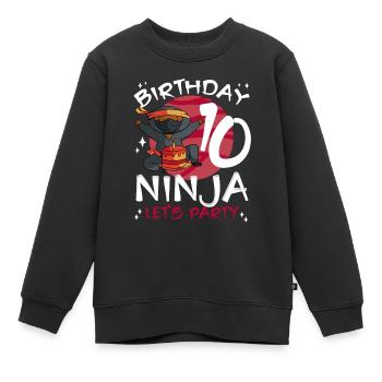 Ninja mignon pour le 10ème anniversaire - Sweat Premium enfant bio - noir - Devant - AI Model Kid Female (0cm)