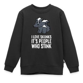 Ich liebe Stinktiere Seine Menschen, die stinken - Kinder Premium Organic Sweatshirt - Schwarz - Vorne - AI Model Kid Female (0cm)