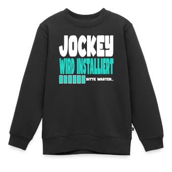Jockey wird installiert - Kinder Premium Organic Sweatshirt - Schwarz - Vorne - AI Model Kid Female (0cm)