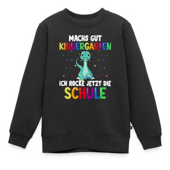 Schulkind Einschulung Dino Schulstart Schule - Kinder Premium Organic Sweatshirt - Schwarz - Vorne - AI Model Kid Female (0cm)