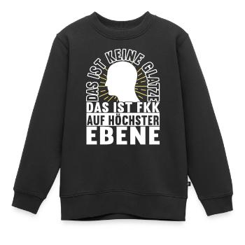 Glatze Glatzkopf - Kinder Premium Organic Sweatshirt - Schwarz - Vorne - AI Model Kid Female (0cm)