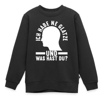 Glatze Glatzkopf - Kinder Premium Organic Sweatshirt - Schwarz - Vorne - AI Model Kid Female (0cm)