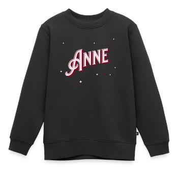Noms d’Anne personnalisés - Sweat Premium enfant bio - noir - Devant - AI Model Kid Female (0cm)
