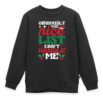 Xmas Santa Weihnachten Offensichtlich kann die - Kinder Premium Organic Sweatshirt - Schwarz - Vorne - AI Model Kid Female (0cm)