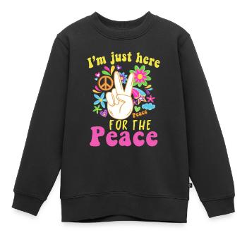 Hippie - Kinder Premium Organic Sweatshirt - Schwarz - Vorne - AI Model Kid Female (0cm)