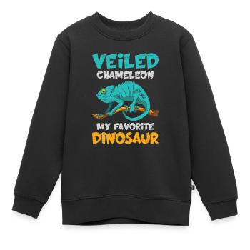 Veiled Chameleon My Favorite Dinosaur - Kids Premium Organic Sweatshirt - black - Front - AI Model Kid Female (0cm)