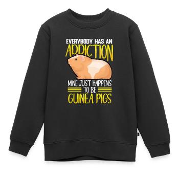 Ma dépendance est un cobaye - Sweat Premium enfant bio - noir - Devant - AI Model Kid Female (0cm)