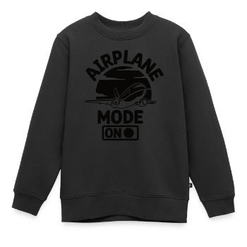 Pilot Flugzeug fliegen Flugsport Geschenkidee - Kinder Premium Organic Sweatshirt - Schwarz - Vorne - AI Model Kid Female (0cm)