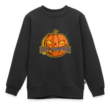 EVIL Pumpkin T-shirt *Halloween* - Kinder Premium Organic Sweatshirt - Schwarz - Vorne - AI Model Kid Female (0cm)