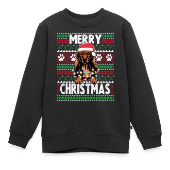 Süßer Hund Pyjama - Langer Mantel Dackel Hund Liebhaber Ch - Kinder Premium Organic Sweatshirt - Schwarz - Vorne - AI Model Kid Female (0cm)
