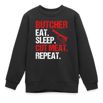 Butcher Cadeau Boucher Boucher Maître Boucher - Sweat Premium enfant bio - noir - Devant - AI Model Kid Female (0cm)