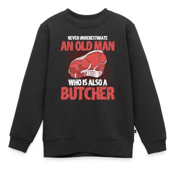 Butcher Cadeau Boucher Boucher Maître Boucher - Sweat Premium enfant bio - noir - Devant - AI Model Kid Female (0cm)