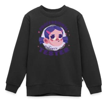 Testeur de patience professionnel Fille dégoûtante - Sweat Premium enfant bio - noir - Devant - AI Model Kid Female (0cm)
