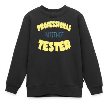 Professionnel Patience Checker-Boy Dégoûtant - Sweat Premium enfant bio - noir - Devant - AI Model Kid Female (0cm)