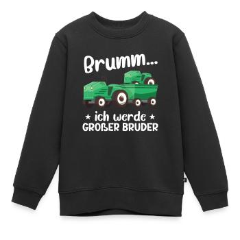 Großer Bruder 2023 Traktor Schwangerschaft - Kinder Premium Organic Sweatshirt - Schwarz - Vorne - AI Model Kid Female (0cm)