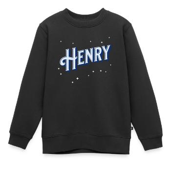 Henry Namen personalisiert - Kinder Premium Organic Sweatshirt - Schwarz - Vorne - AI Model Kid Female (0cm)