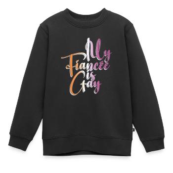 Meine Verlobte ist schwul - Lesbische Hochzeit - Kinder Premium Organic Sweatshirt - Schwarz - Vorne - AI Model Kid Female (0cm)