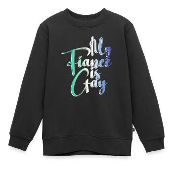 Mein Verlobter ist schwul - Schwule Hochzeit - Kinder Premium Organic Sweatshirt - Schwarz - Vorne - AI Model Kid Female (0cm)