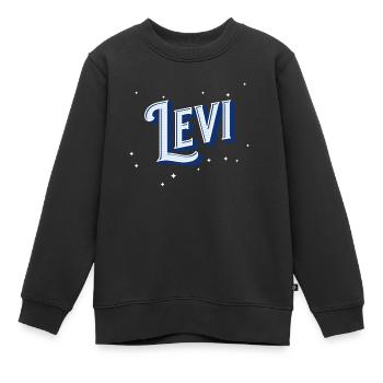 Levi noms personnalisés - Sweat Premium enfant bio - noir - Devant - AI Model Kid Female (0cm)