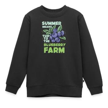 Blaubeere Heidelbeere Strauch Wald Waldfrucht - Kinder Premium Organic Sweatshirt - Schwarz - Vorne - AI Model Kid Female (0cm)