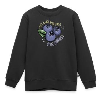 Blaubeere Heidelbeere Strauch Wald Waldfrucht - Kinder Premium Organic Sweatshirt - Schwarz - Vorne - AI Model Kid Female (0cm)