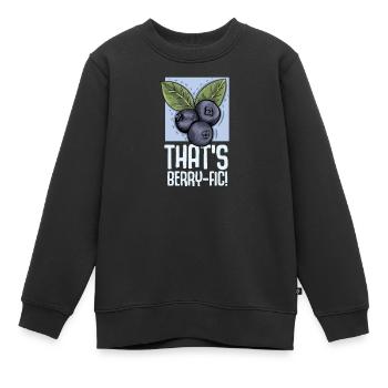 Blaubeere Heidelbeere Strauch Wald Waldfrucht - Kinder Premium Organic Sweatshirt - Schwarz - Vorne - AI Model Kid Female (0cm)