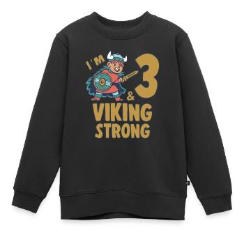 3yr Viking Birthday Boy Im 3 Years Old Viking - Kinder Premium Organic Sweatshirt - Schwarz - Vorne - AI Model Kid Female (0cm)