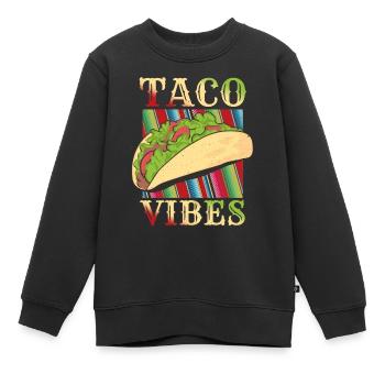 Retro Vintage Mexican Food Taco Vibes - Kinder Premium Organic Sweatshirt - Schwarz - Vorne - AI Model Kid Female (0cm)