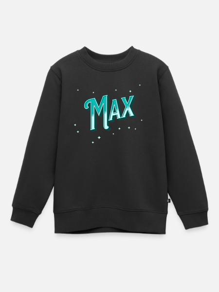 Max Namen personalisiert - Kinder Premium Organic Sweatshirt - Schwarz